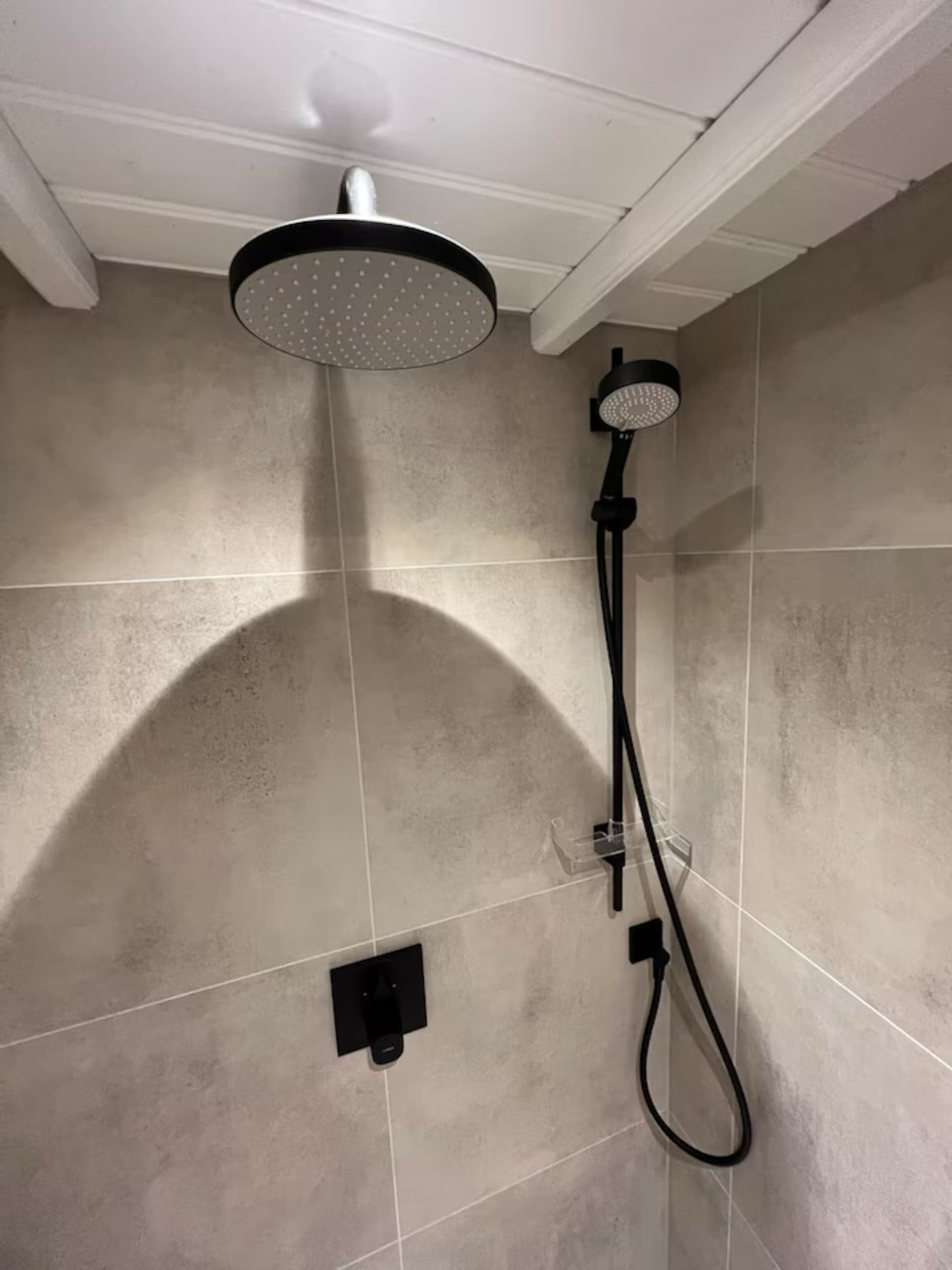 Regendouche in de badkamer van Oester
